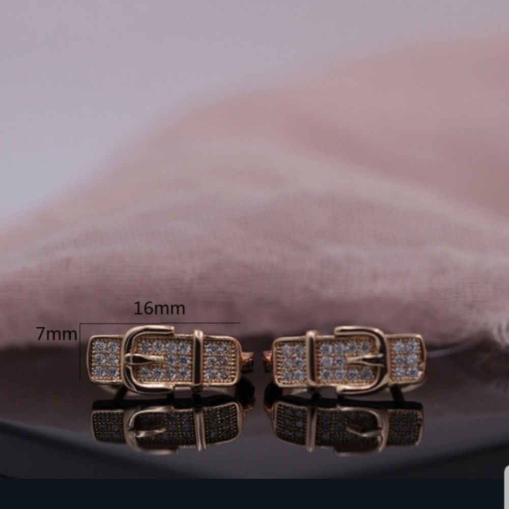 Darling Belt Buckle Earrings in ROSE GOLD - Picture 2 of 10
